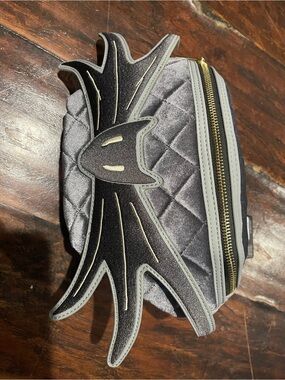 Loungefly Gray Quilted Bat Accent Crossbody Bag